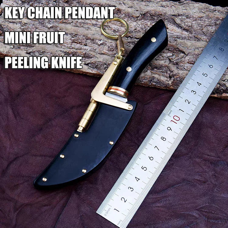 Portable Handle Meat Knife for Beef Sheep with Knife Cover Keychain Pendant Express Mini Peeling Fruit Knife
